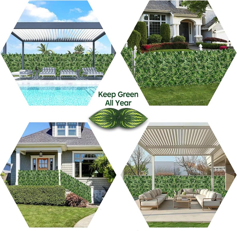 Skloopearg Artificial Ivy Privacy Fence Screen,40"x40" UV-Anti Fake Leaves Plant Vine,Privacy Hedges Wall for Indoor Outdoor Garden Backyard Decor,Color Watermelon Leaves - Image 5